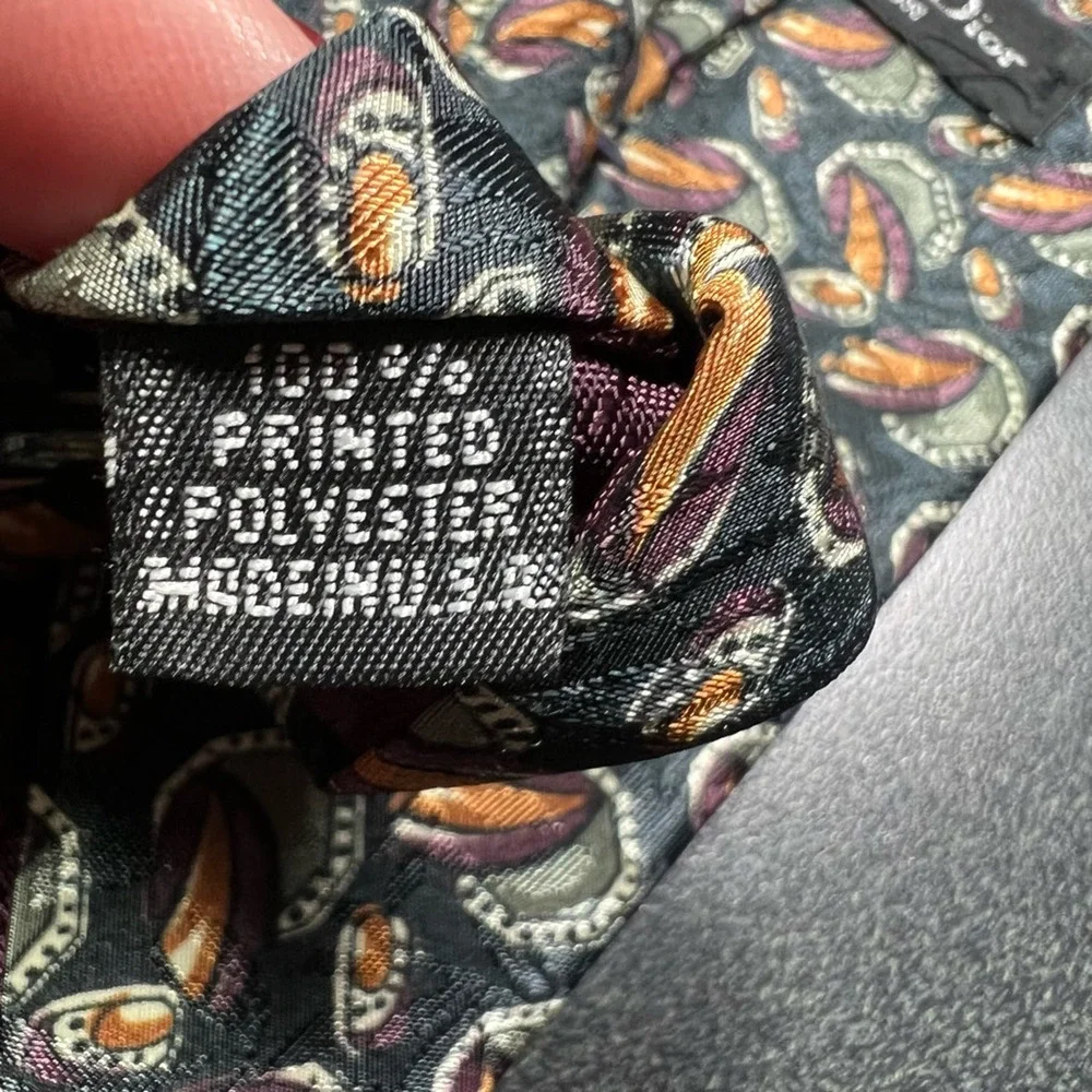 Christian Dior Mens Tie Necktie Multicolor Paisley Tied Woven Classic USA
